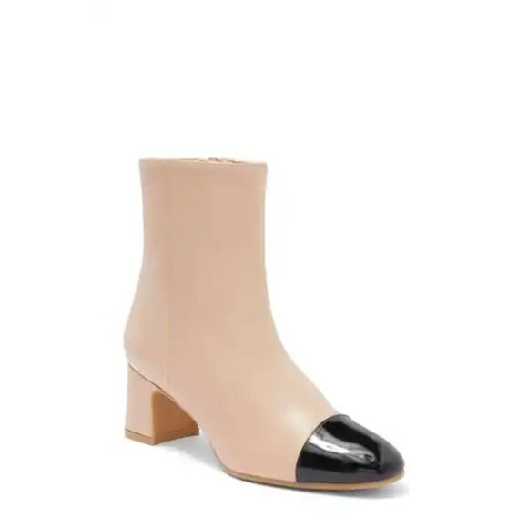 Stuart Weitzman Milla 60 beige Leather cap toe Bootie Size 7